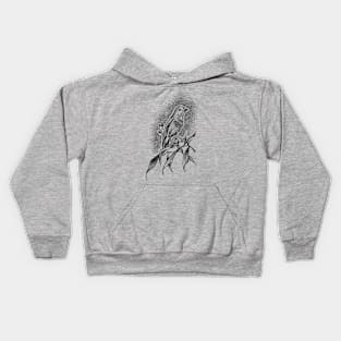 Bird and Nature (black version) Kids Hoodie